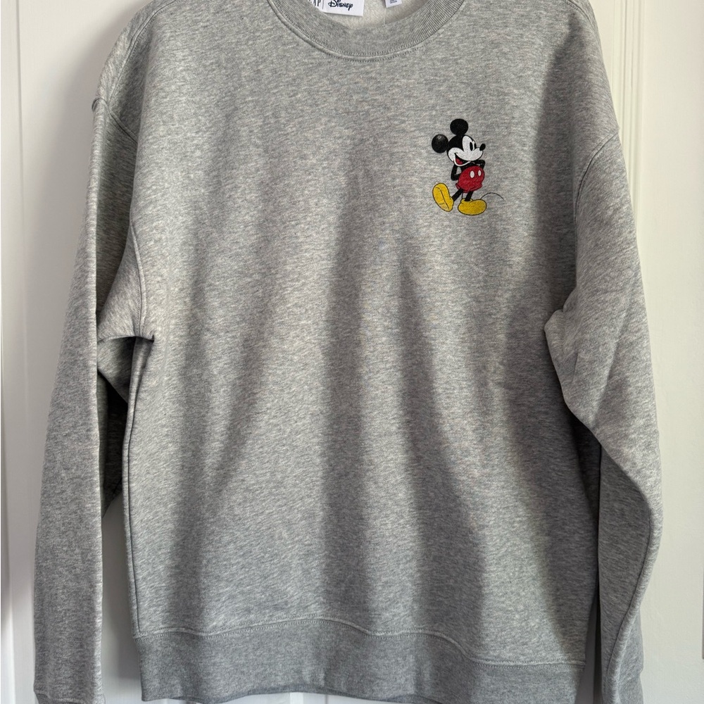GAP Gray Mickey Mouse Crewneck Sweater